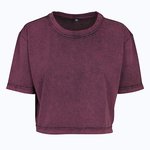 Verwaschenes Damen Crop T-Shirt Baumwolle – Bild 2