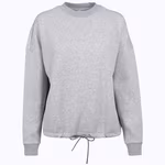 Oversize Sweatshirt with Drawstring – Heather Grey