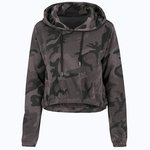 Camo Crop Hoodie mit Kordelzug – Dark Camo