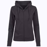 Terry Zip Hoody Regular Fit für Damen – Charcoal (Heather)