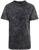 BuildYourBrand Acid Washed T-Shirt Regular Fit Baumwolle, Teal Black S, BY070 – Darkgrey White