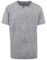 BuildYourBrand Acid Washed T-Shirt Regular Fit Baumwolle, Teal Black S, BY070 – Grey Black