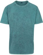 BuildYourBrand Acid Washed T-Shirt Regular Fit Baumwolle, Teal Black S, BY070 – Teal Black