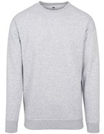BuildYourBrand Sweat Crewneck mit übergeschnittenen Schultern, U. Beige L, BY075 – Heather Grey