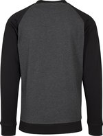 BuildYourBrand Raglan Crewneck Sweatshirt Baumwollmix 250g/m², Black/Charcoal (Heather) S, BY076 – Bild 4