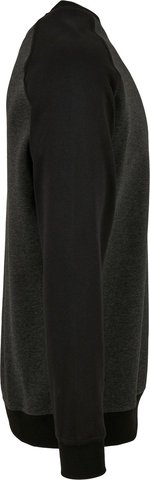 BuildYourBrand Raglan Crewneck Sweatshirt Baumwollmix 250g/m², Black/Charcoal (Heather) S, BY076 – Bild 6