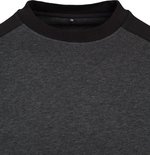 BuildYourBrand Raglan Crewneck Sweatshirt Baumwollmix 250g/m², Black/Charcoal (Heather) S, BY076 – Bild 7