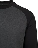 BuildYourBrand Raglan Crewneck Sweatshirt Baumwollmix 250g/m², Black/Charcoal (Heather) S, BY076 – Bild 8