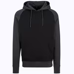 Raglan Hoodie mit Kängurutasche – Black/Charcoal (Heather)