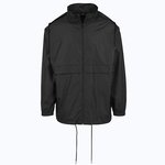 Oversize Windbreaker mit verstaubarer Kapuze – Noir