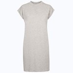 BuildYourBrand Damenkleid mit Stehkragen und Schulterdetails – Heather Grey