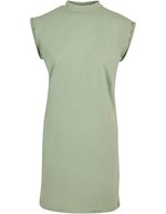 BuildYourBrand Damenkleid mit Stehkragen und Schulterdetails, Light Asphalt S, BY101 – Morbido Salvia