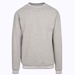 Felpa con Strisce da Uomo – Heather Grey/White