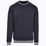 Herren Sweatshirt mit Streifen – Navy/White