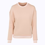 Sweatshirt with Stripes and Crew Neck – Lightrose/White
