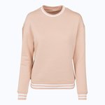 Sweatshirt mit Streifen und Crewneck – Lightrose/Blanc