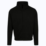 Sweat-Cardigan mit hohem Stehkragen – Nero