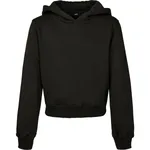 BuildYourBrand Cropped Girls' Sweatshirt with Hood, Black 110/116, BY113 – image 3