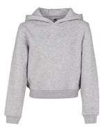 BuildYourBrand Bauchfreies Mädchen-Cropped-Sweatshirt mit Kapuze – Heather Grey