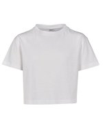 BuildYourBrand Mädchen Cropped Jersey T-Shirt Baumwolle – White