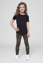 BuildYourBrand Mädchen T-Shirt mit verkürztem Schnitt, Black 122/128, BY115 – Bild 1