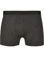BuildYourBrand Boxershorts 2er-Pack mit Gummibund, Black S, BY132 – Charcoal (Heather)