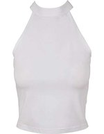 BuildYourBrand Figurbetontes bauchfreies Turtleneck-Top, White XS, BY134 – Blanc