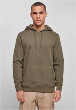 Bio-Hoodie mit Kängurutasche, schwarz oder weiß – Olive