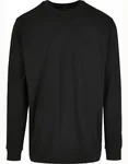 BuildYourBrand Bio-Baumwolle Langarmshirt mit Rippbündchen, White XXL, BY150 – Black