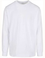 BuildYourBrand Bio-Baumwolle Langarmshirt mit Rippbündchen, White XXL, BY150 – Blanc