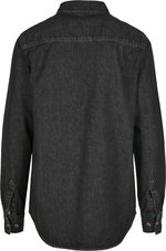 BuildYourBrand Schwarzes gewaschenes Denim-Hemd mit Brusttaschen, Black Washed S, BY152 – Bild 4