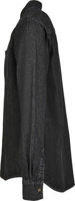 BuildYourBrand Schwarzes gewaschenes Denim-Hemd mit Brusttaschen, Black Washed S, BY152 – Bild 6