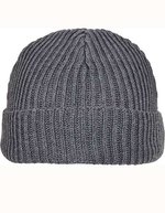 BuildYourBrand Recycelte Polyester Strickmütze mit Umschlag, Asphalt One Size, BY154 – Bild 2