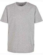 BuildYourBrand T-Shirt 2.0 mit Crewneck für Kinder, Black 110/116, BY158 – Melange Grigio