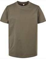 BuildYourBrand T-Shirt 2.0 mit Crewneck für Kinder, Black 110/116, BY158 – Oliva