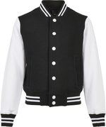 BuildYourBrand Bio-Baumwoll-Sweatjacke mit Druckknöpfen für Kinder, Black/White 110/116, BY187 – Bild 1
