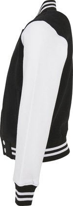 BuildYourBrand Bio-Baumwoll-Sweatjacke mit Druckknöpfen für Kinder, Black/White 110/116, BY187 – Bild 4