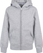 BuildYourBrand Bio-Baumwoll Kapuzenpullover mit Reißverschluss, Heather Grey 134/140, BY188 – Bild 1