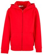 Bio-Baumwoll Kapuzenpullover mit Reißverschluss – City Red