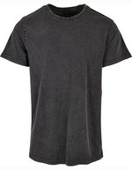 BuildYourBrand Acid Washed Rundhals-T-Shirt aus Baumwolle, Baltic Blue XS, BY190 – Noir