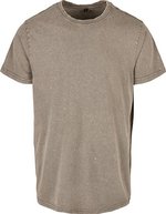 BuildYourBrand Acid Washed Rundhals-T-Shirt aus Baumwolle, Baltic Blue XS, BY190 – Fonce Kaki