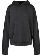 BuildYourBrand Acid Washed Oversize Hoody aus Baumwolle, Asphalt M, BY191 – Noir