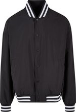 BuildYourBrand Gestreifte Collegejacke mit Druckknopfleiste, Black XS, BY259 – Bild 3