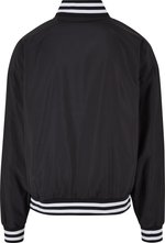 BuildYourBrand Gestreifte Collegejacke mit Druckknopfleiste, Black XS, BY259 – Bild 4
