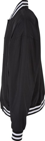 BuildYourBrand Gestreifte Collegejacke mit Druckknopfleiste, Black XS, BY259 – Bild 5
