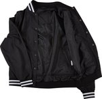 BuildYourBrand Gestreifte Collegejacke mit Druckknopfleiste, Black XS, BY259 – Bild 7