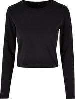 BuildYourBrand Bauchfreies Damen Longsleeve T-Shirt, Black S, BY261 – Bild 3