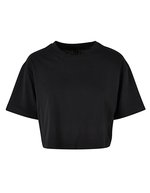 BuildYourBrand Oversized T-Shirt bauchfrei Baumwolle für Damen, Black XXL, BY264 – Nero