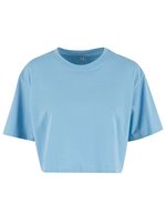 BuildYourBrand Oversized T-Shirt bauchfrei Baumwolle für Damen, Black XXL, BY264 – Azzurro polvere