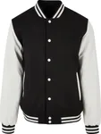 BuildYourBrand Oldschool College Jacket in Schwarz-Weiß, Black/White M, BY269 – Bild 3